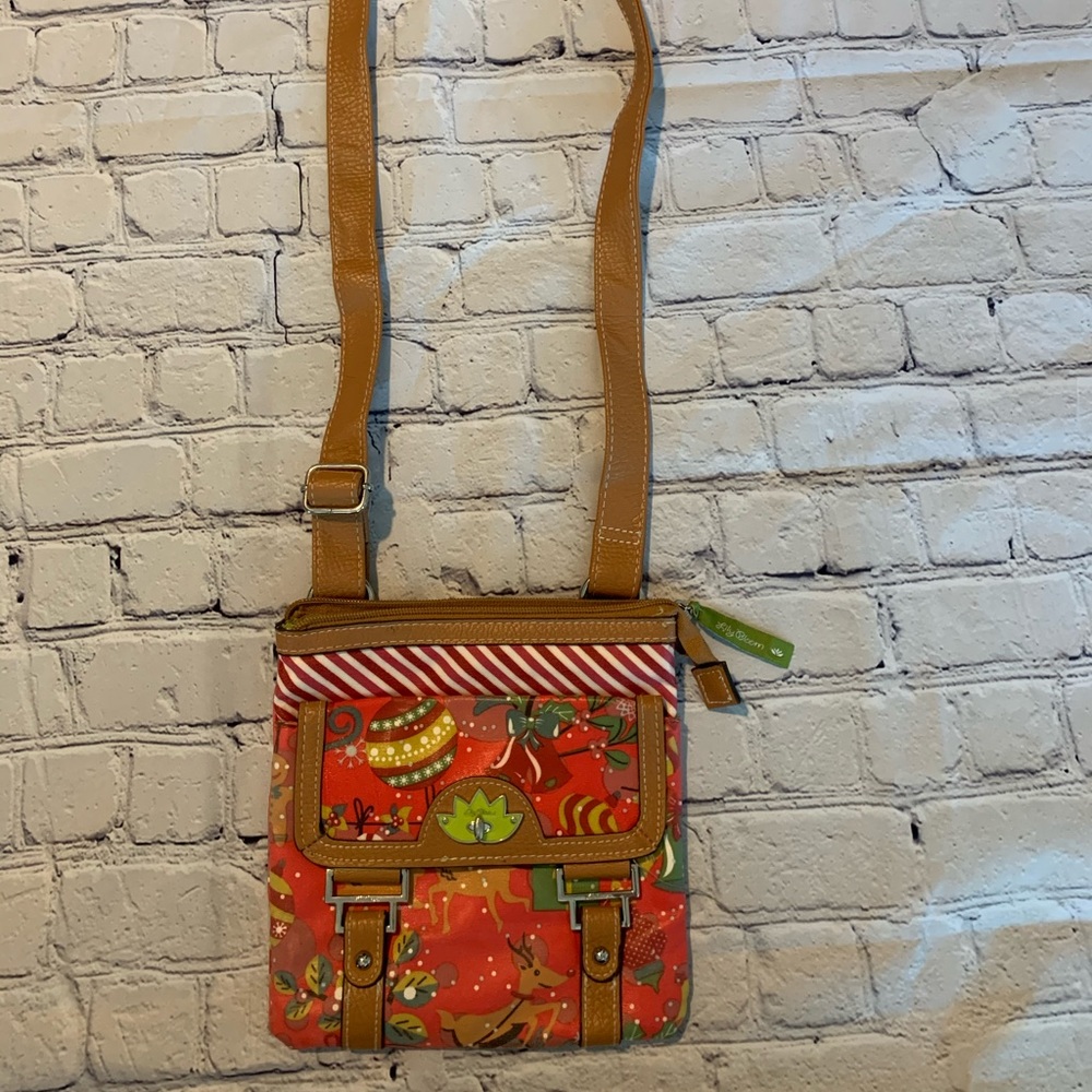 Red Christmas Lily Bloom over the shoulder bag